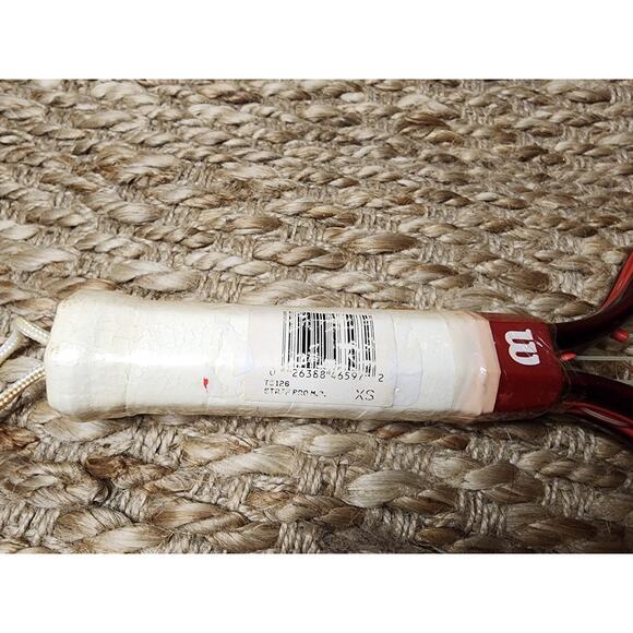 New Vintage Wilson Staff Pro Mid Plus High Beam Series Red White Racket & Case - Picture 6 of 8